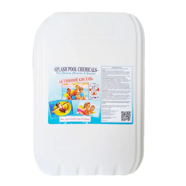 Активний кисень 10 л Shock O2 рідкий засіб без хлору для дезінфекції води у басейні SPLASH Активний кисень 10 л Shock O2 рідкий засіб без хлору для дезінфекції води у басейні SPLASH