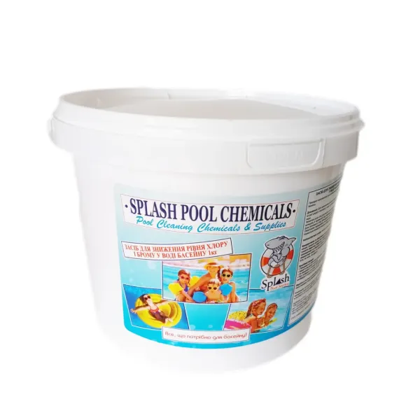 Стоп хлор 1 кг нейтралізатор хлора засіб для зниження рівня хлору і брому у воді басейну Splash Стоп хлор 1 кг нейтралізатор хлора засіб для зниження рівня хлору і брому у воді басейну Splash