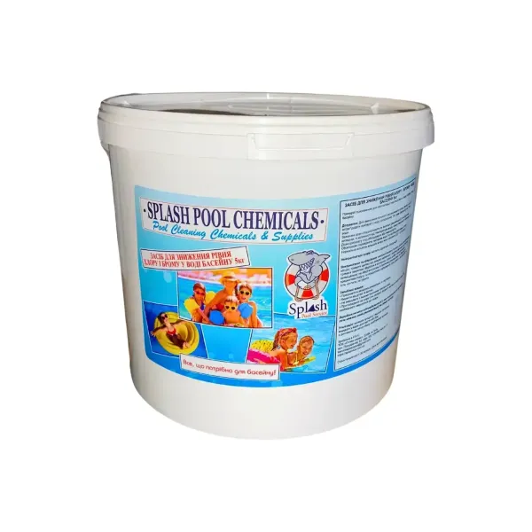 Стоп хлор 5 кг нейтралізатор хлора засіб для зниження рівня хлору і брому у воді басейну Splash Стоп хлор 5 кг нейтралізатор хлора засіб для зниження рівня хлору і брому у воді басейну Splash